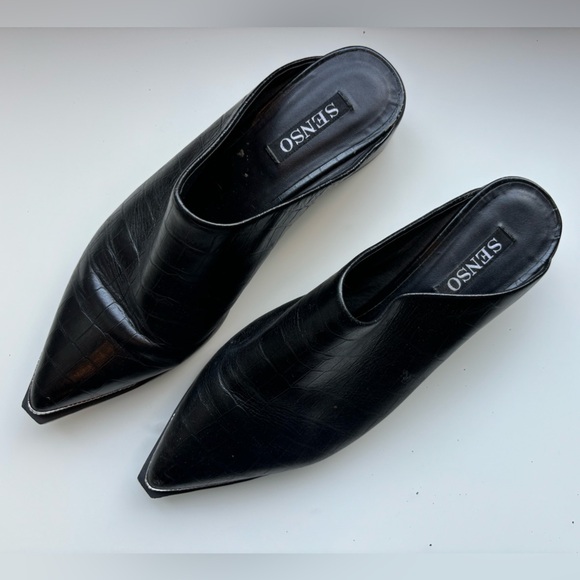 SENSO Black Leather Mules Sleek and Minimalist - Picture 1 of 3